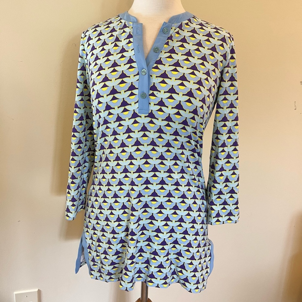 J. McLaughlin Print Top Size: S